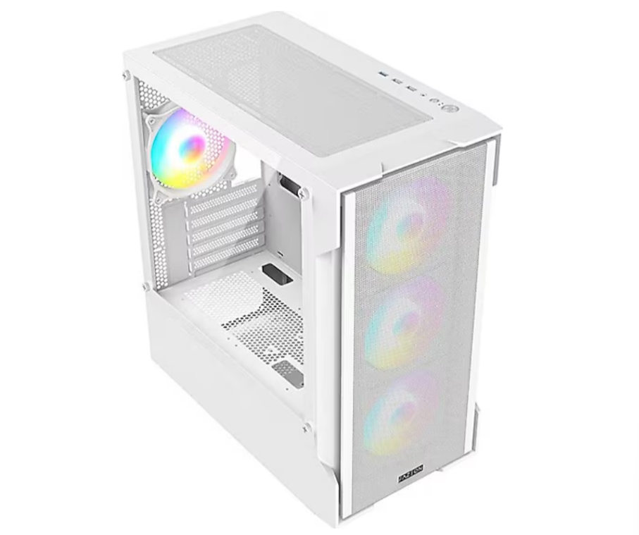 Fazeon F1 650w 80plus Bronze Mesh 4x120mm Rainbow Fanlı Matx Beyaz Bilgisayar Kasası