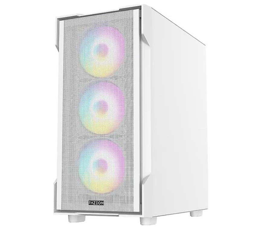 Fazeon F1 650w 80plus Bronze Mesh 4x120mm Rainbow Fanlı Matx Beyaz Bilgisayar Kasası