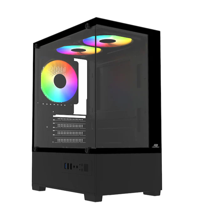 Power Boost Power Boost PB-M5001B Rainbow Fanlı  Siyah Micro ATX Oyuncu Kasası