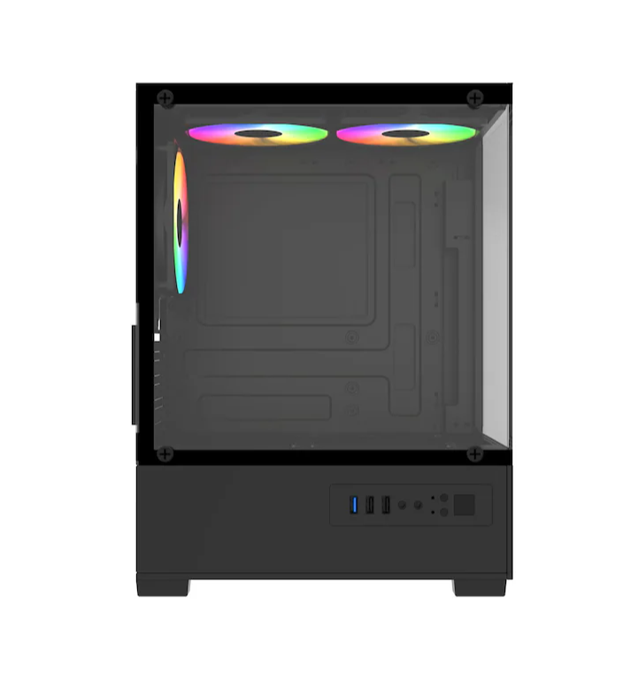 Power Boost Power Boost PB-M5001B Rainbow Fanlı  Siyah Micro ATX Oyuncu Kasası